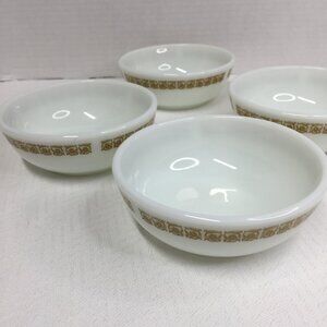 4 PYREX Tiburon Pattern # 708 Pyrex Tableware by Corning 4 7/8" x 1 3/4" Bowls